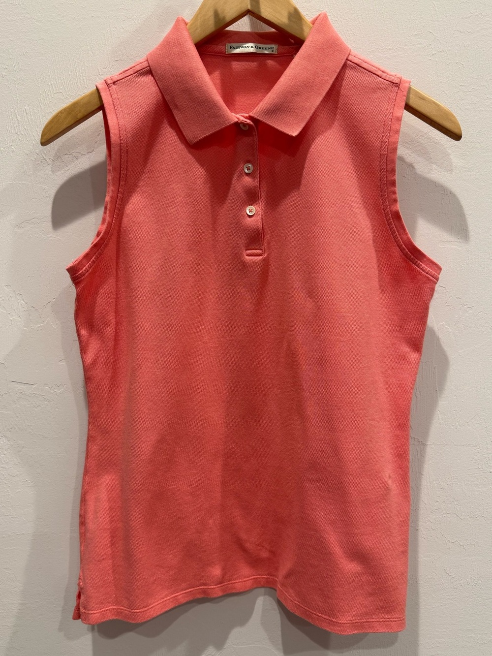 Fairway & Greene Women's Coral Sleeveless Polo Shirt